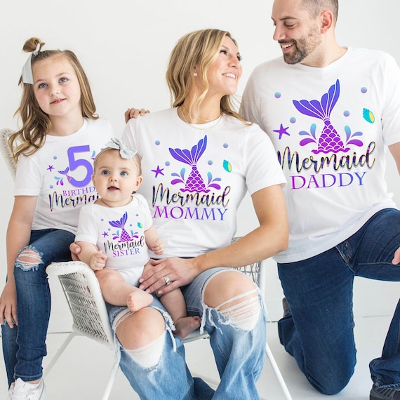 Funny Matching Mermaid Family Mermom Shirt Birthday Gift Funny Matching Mermaid Family Mermom Shirt Birthday Gift