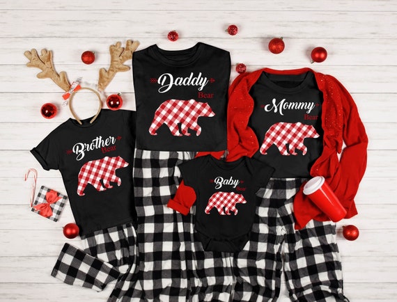 Disney Mickey Mouse Christmas Holiday Plaid for Abuelo - Short Sleeve  Cotton T-Shirt for Adults - Customized-Black 