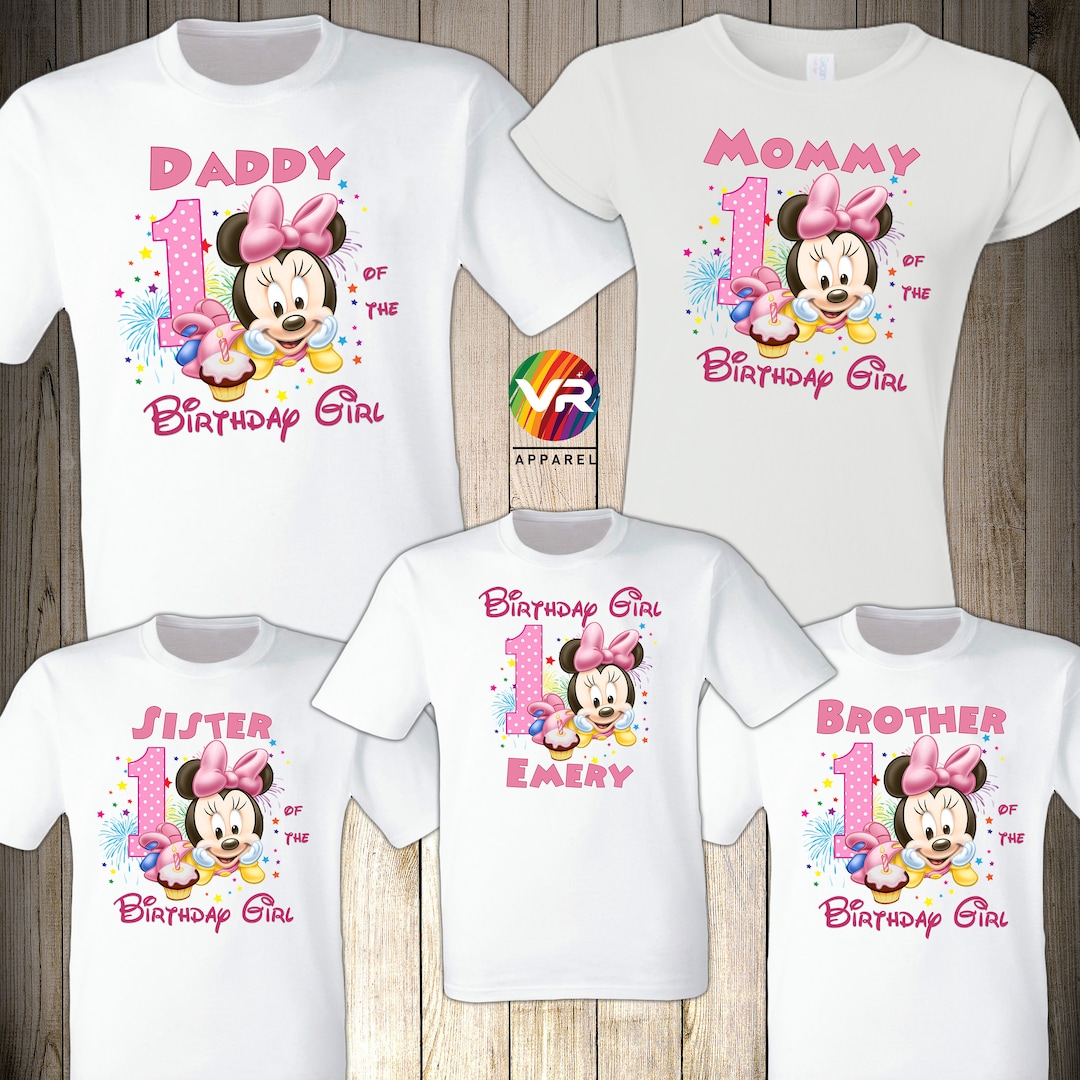 Minnie Family Shirts Minnie Baby Birthday Shirt Mommy Dad Brother Personalized Age Birthday Matching Custom Birthday Girl Minnie Mouse Party Etsy UK