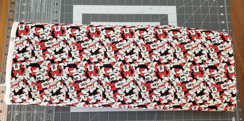 Minnie Mouse Dreams Packed Red Cotton Fabric Minnie Mouse
