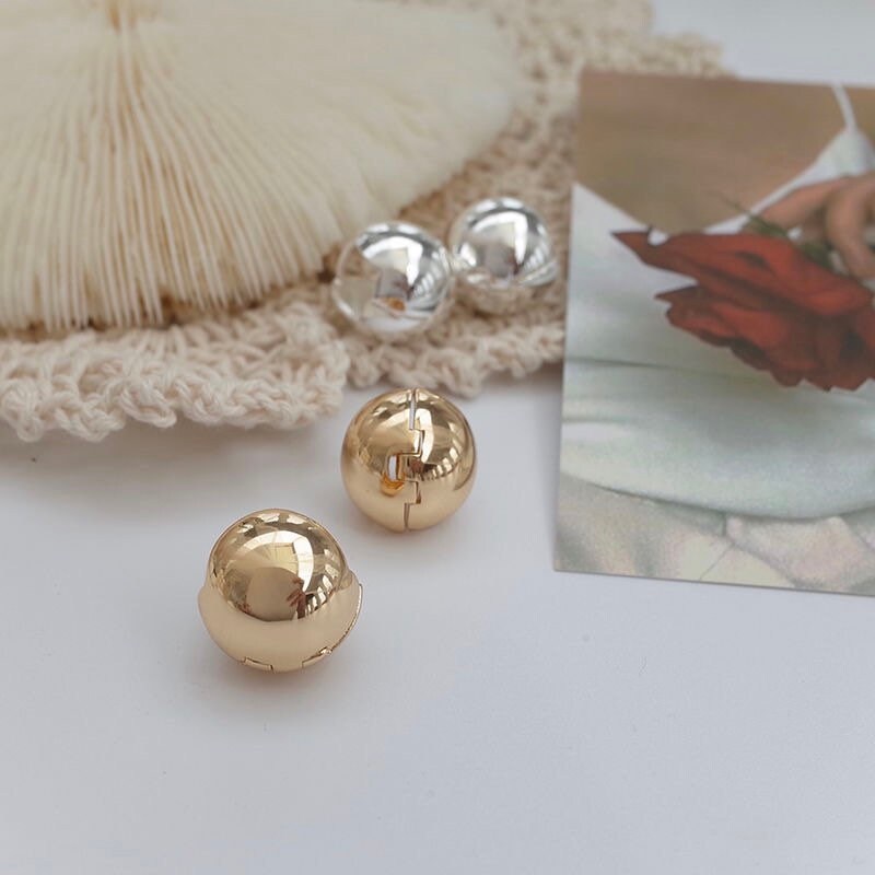 0.5 Chunky Round Ball Huggie Earrings Ball Earrings Etsy