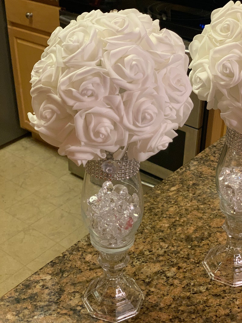 Elegant Wedding Flower Ball Centerpiece Etsy