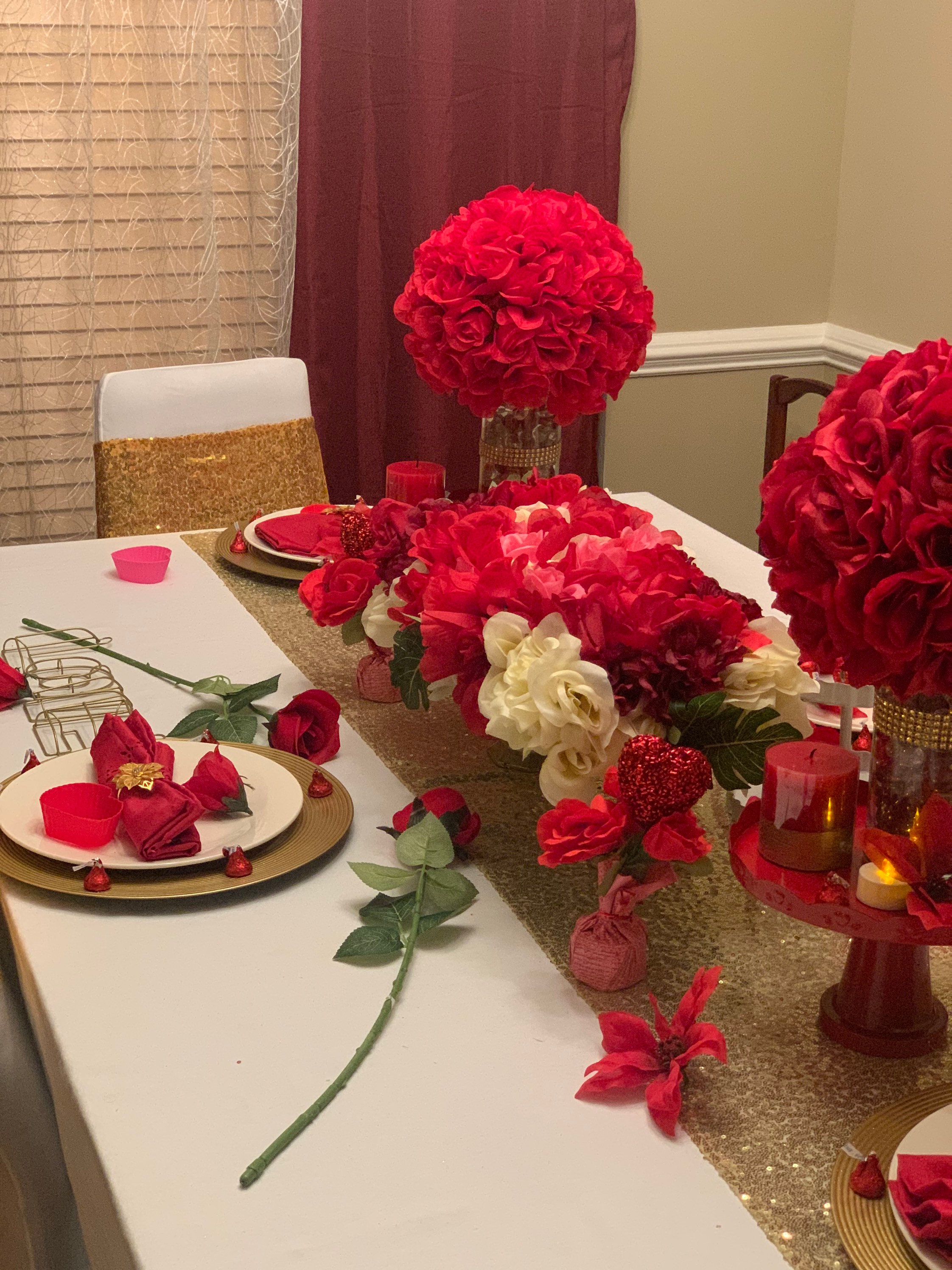 Red Rose Ball Centerpiece Etsy