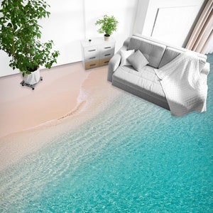 3D Elegant Beach 6664 Floor Wallpaper Murals Self-Adhesive Removable Kitchen Bath Floor Waterproof floor Rug Mat Print Epoxy YOYO