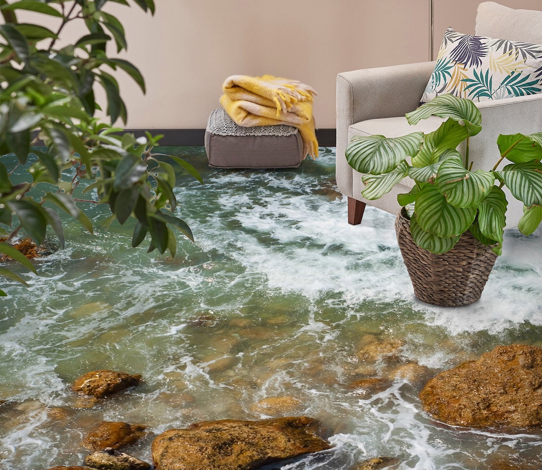 3D River Stones 3894 Floor Wallpaper Murals Self-adhesive Removable ...