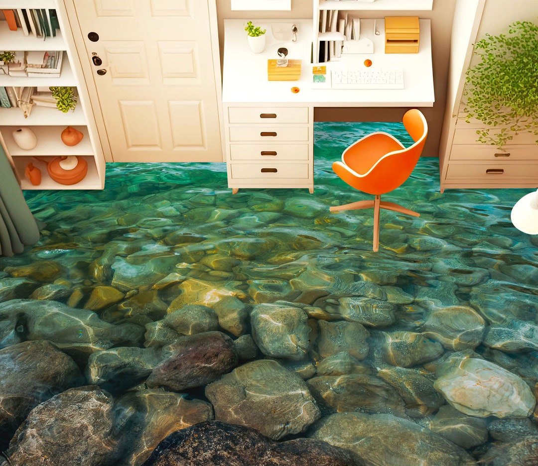 3D Seabed Stones 3327 Floor Wallpaper Murals Self-adhesive Removable ...