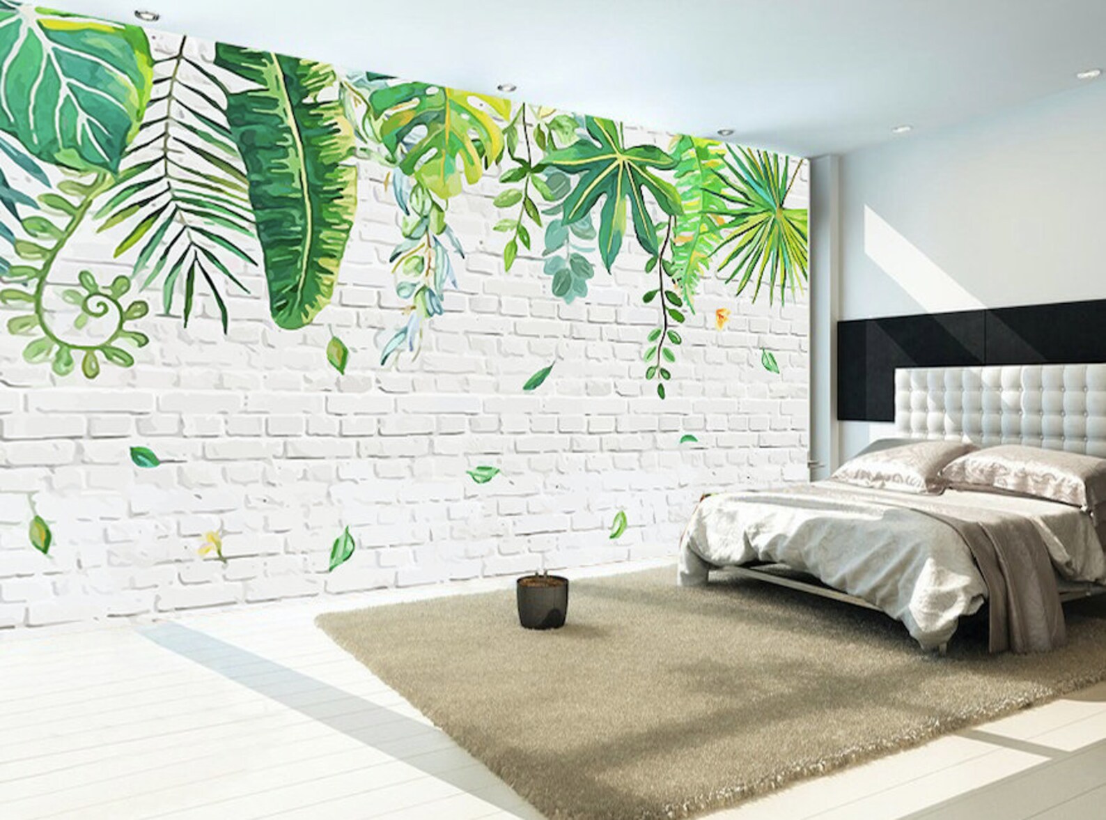 Rattan Leaves 3141 Wallpaper Mural Self Adhesive Peel and | Etsy