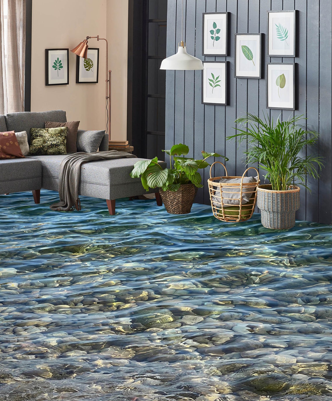 3D River Stones 1368 Floor Wallpaper Murals Self-adhesive Removable ...