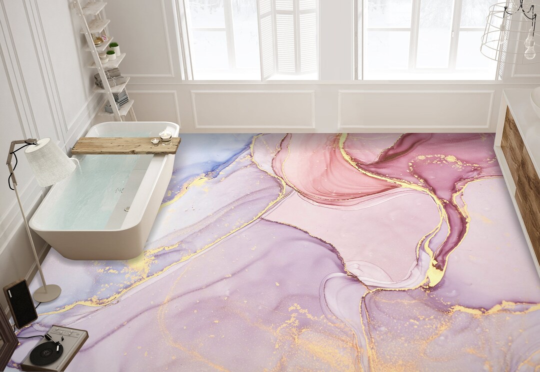 3D Deep Pink Lotus 141 Floor Mural  Wallpaper Murals Rug & Mat Print Epoxy waterproof bath floor