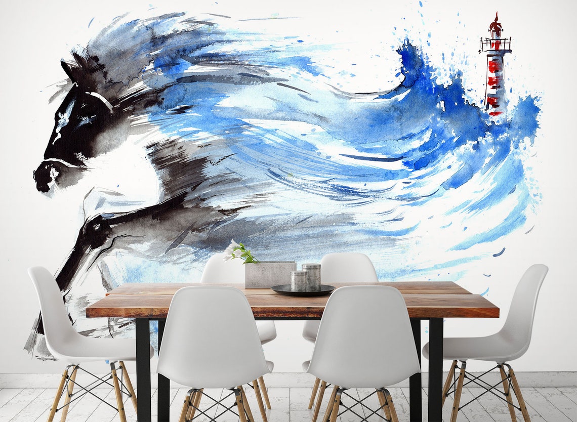 Ink Horse 6147 Wallpaper Mural Self Adhesive Peel and Stick Etsy
