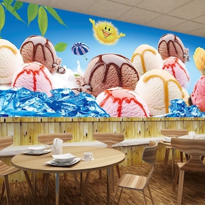 Colorato gelato 2234 Wallpaper Mural Auto adesivo Buccia e parete bastone adesivo parete decorazione disegno rimovibile