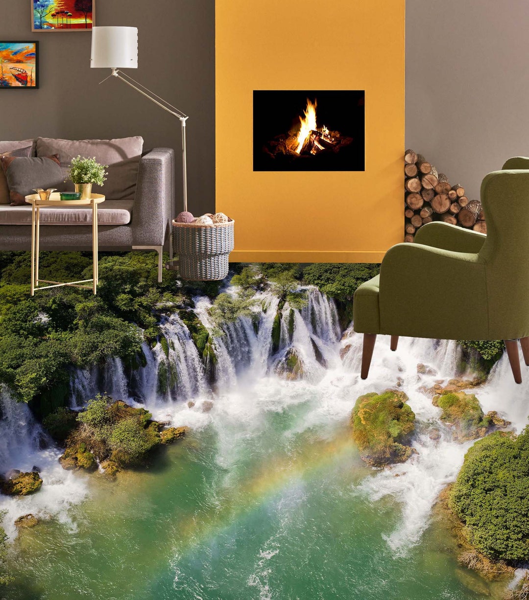 3D Cool Pond 1084 Floor Mural  Wallpaper Murals Self-Adhesive Removable Print Epoxy
