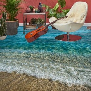 3D Ocean Waves 3961 Floor Wallpaper Murals Self-Adhesive Removable Kitchen Bath Floor Waterproof floor Rug Mat Print Epoxy 2024