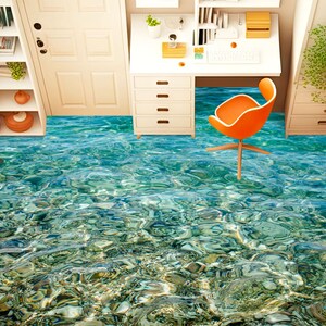 3D Water Art 2042 Floor Wallpaper Murals Self-Adhesive Removable Kitchen Bath Floor Waterproof floor Rug Mat Print Epoxy 2023
