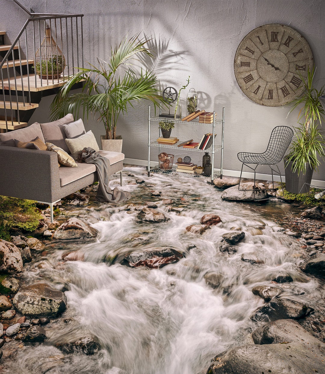 3D River Stones 5983 Floor Wallpaper Murals Self-adhesive Removable ...