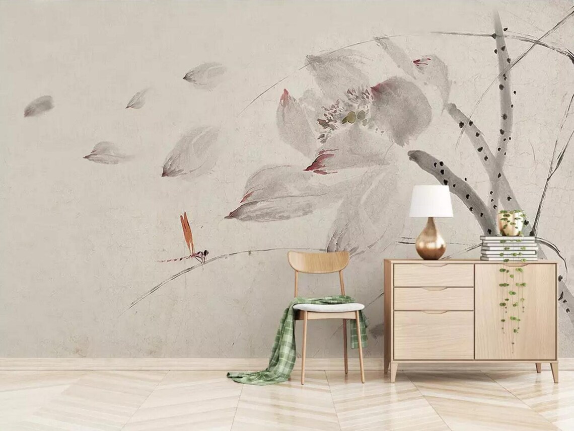 Lotus Petals 2557 Wallpaper Mural Self Adhesive Peel and Stick Etsy