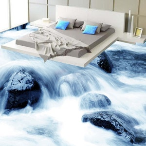 3D Nature River 0158 Floor Wallpaper Murals Self-adhesive Removable ...