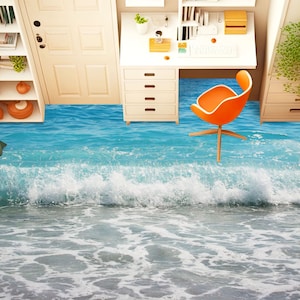 3D Cool Beach 3315 Floor Wallpaper Murals Self-Adhesive Removable Kitchen Bath Floor Waterproof floor Rug Mat Print Epoxy 2023