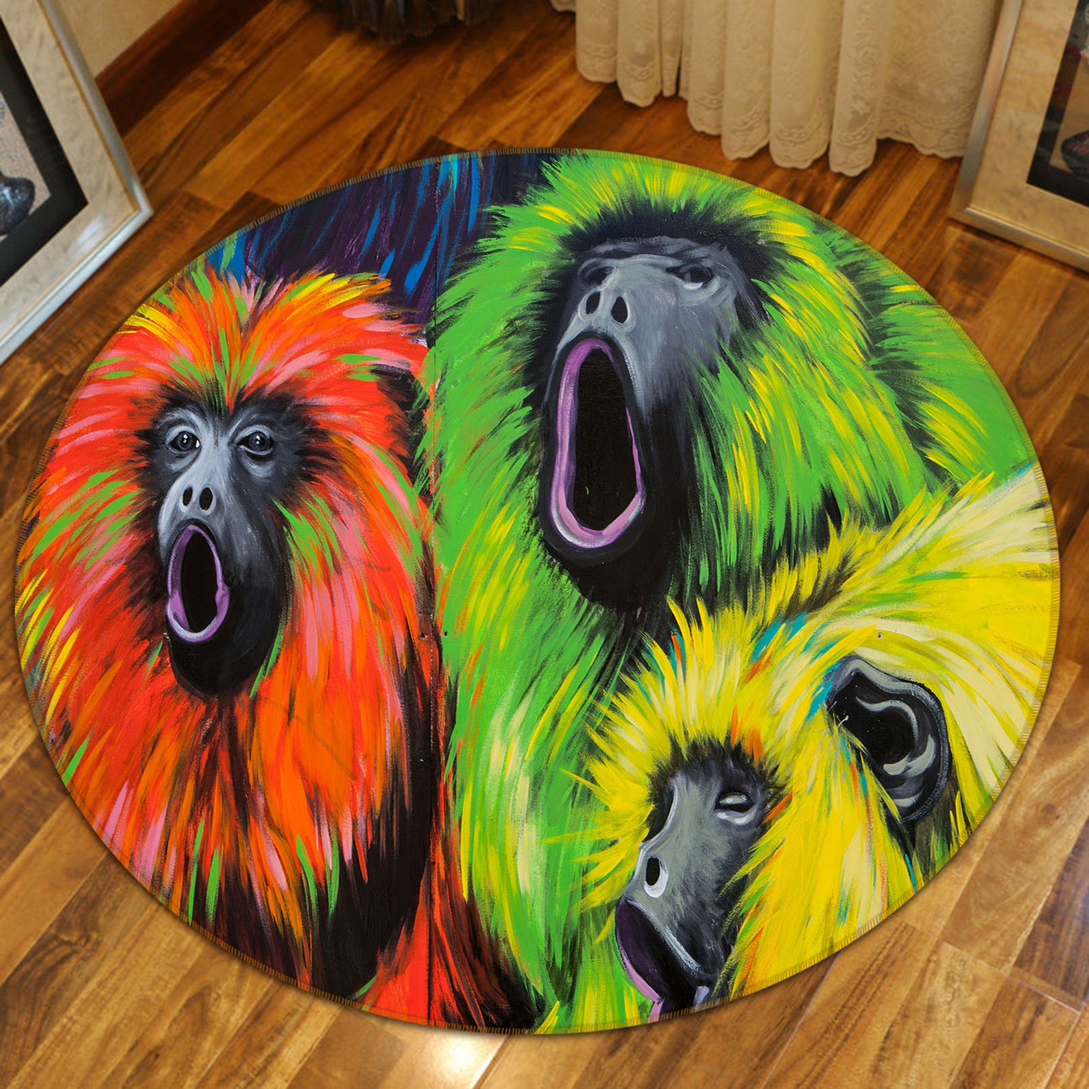 3D Animal Crazy Monkeys FA3105 Floor Non Slip Rug Carpet Room Etsy