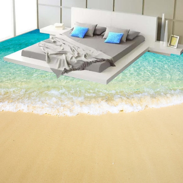 Beach Floor Mural Etsy