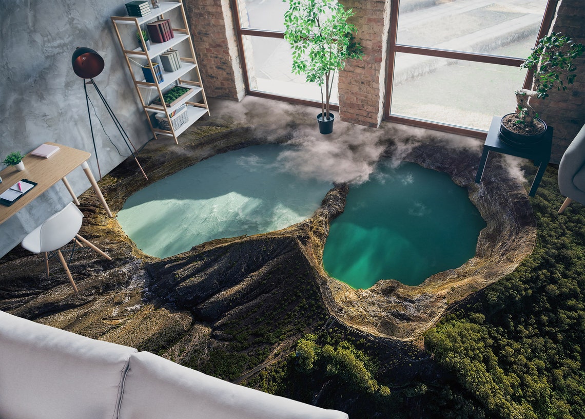 3D Natural Lake 5945 Floor Wallpaper Murals Self-adhesive Removable ...