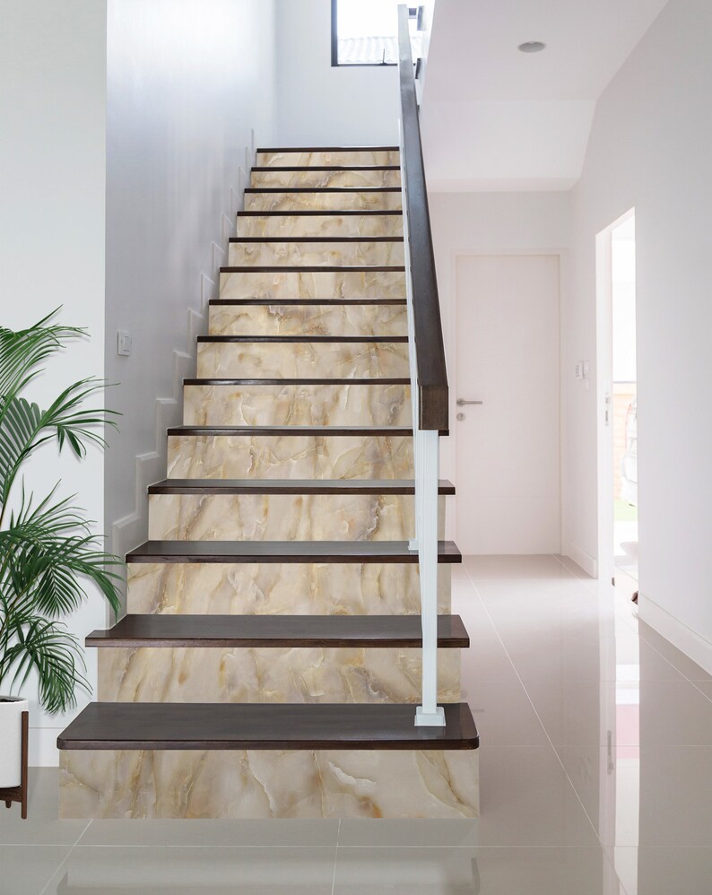 3D Yellow Doodle SS0390 Pattern Tile Marble Stair Risers Decoration Photo Self-adhesive Mural Vinyl Decal Wallpaper Murals Wallpaper Mural