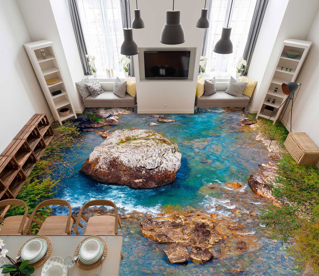 3D Light Gray Stones 809 Floor Mural  Wallpaper Murals Rug & Mat Print Epoxy waterproof bath floor