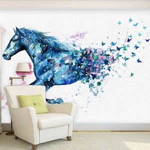 Blue Horse WG759 Wallpaper Mural Self Adhesive Peel and Stick Wall Sticker Wall Decoration Design Removable