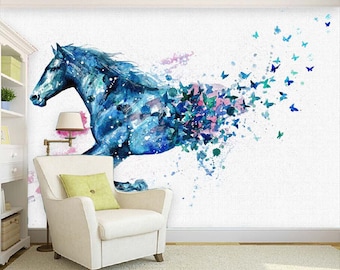 Blue Horse WG759 Wallpaper Mural Self Adhesive Peel and Stick Wall Sticker Wall Decoration Design Removable