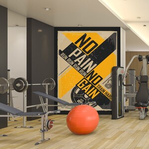 3D Importante Fitness 5215 Palestra Sport Carta da parati Murale Autoadesivo Peel and Stick Wall Sticker Decorazione murale Allenamento rimovibile Allenamento