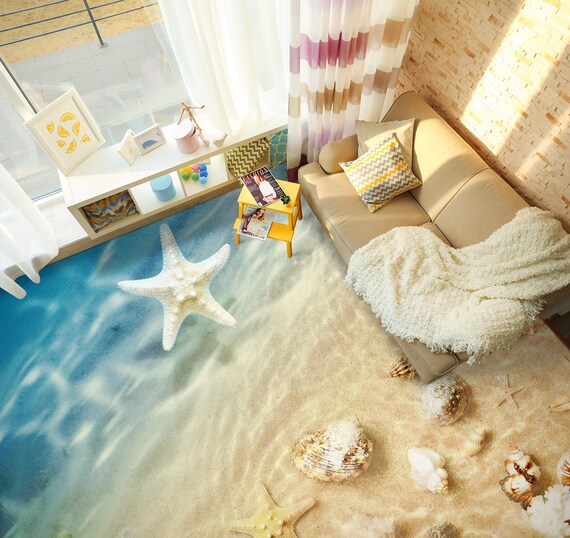 3D White Starfish 6691 Floor Wallpaper Murals Self-adhesive - Etsy