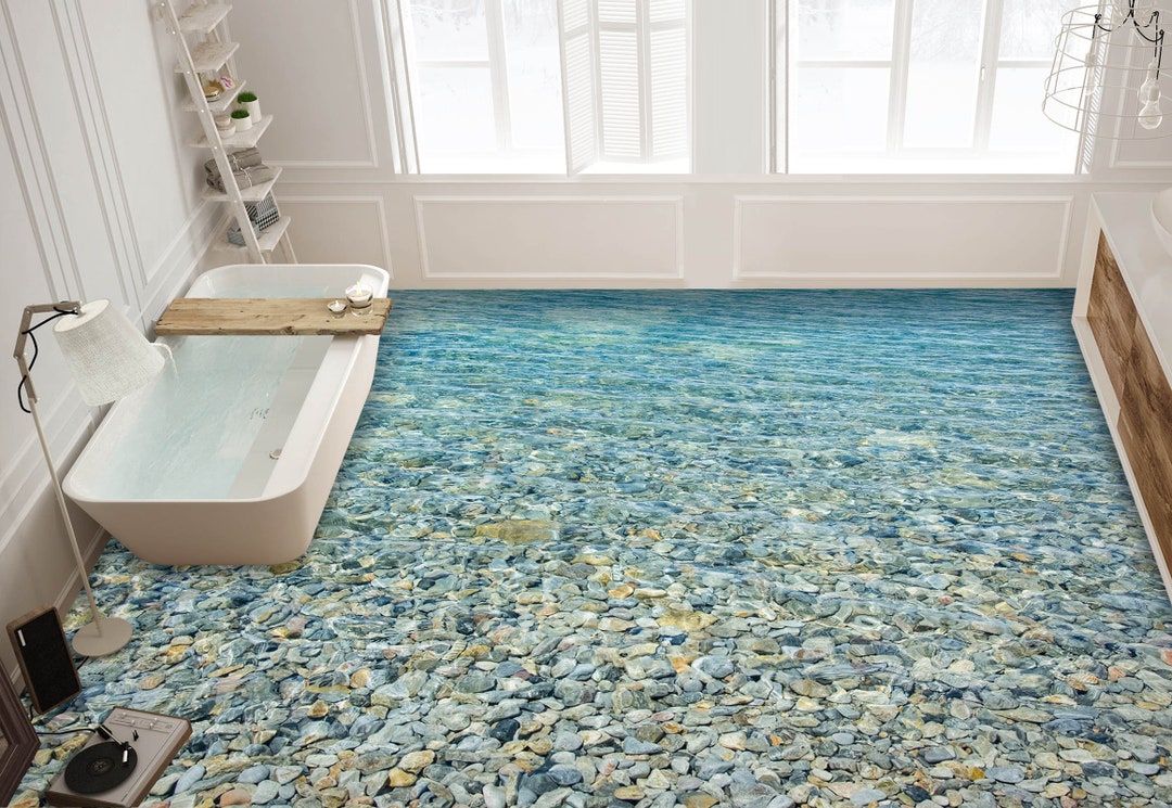 3D Lake Stones 3295 Floor Wallpaper Murals Self-adhesive Removable ...