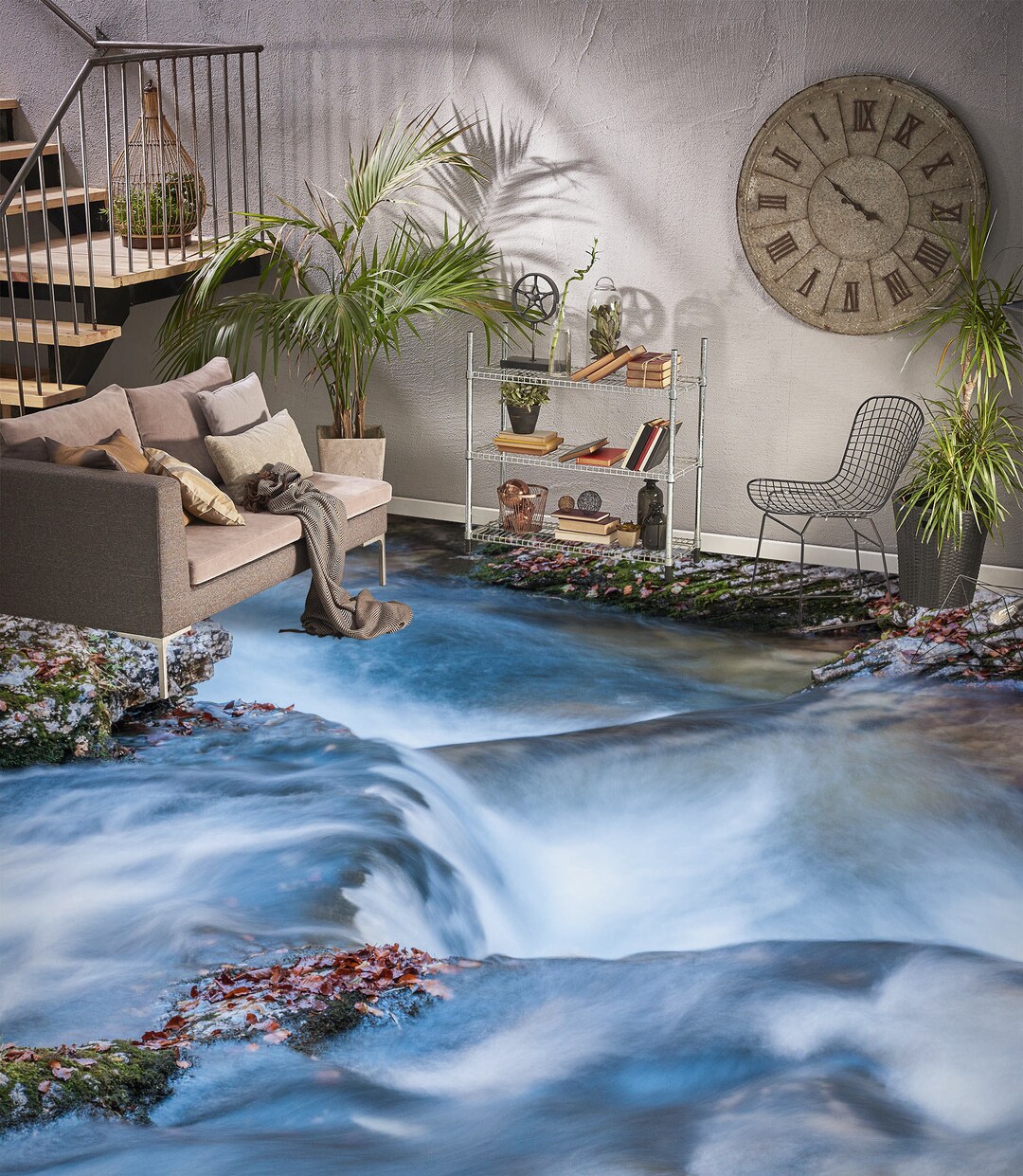 3D River Stones 6045 Floor Wallpaper Murals Self-adhesive Removable ...