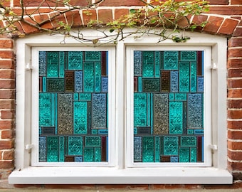 3D Mysterious Colors W1268 Window Film Print Sticker Cling Stained Glass Xmas Window Decor UV Heat Control Glass Privacy Window Film Romy