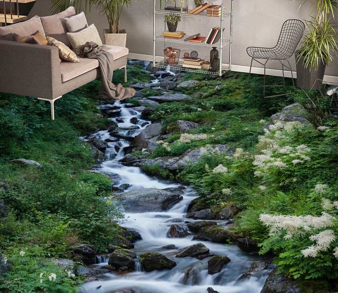 3D Grass River 3679 Floor Wallpaper Murals Self-adhesive Removable ...
