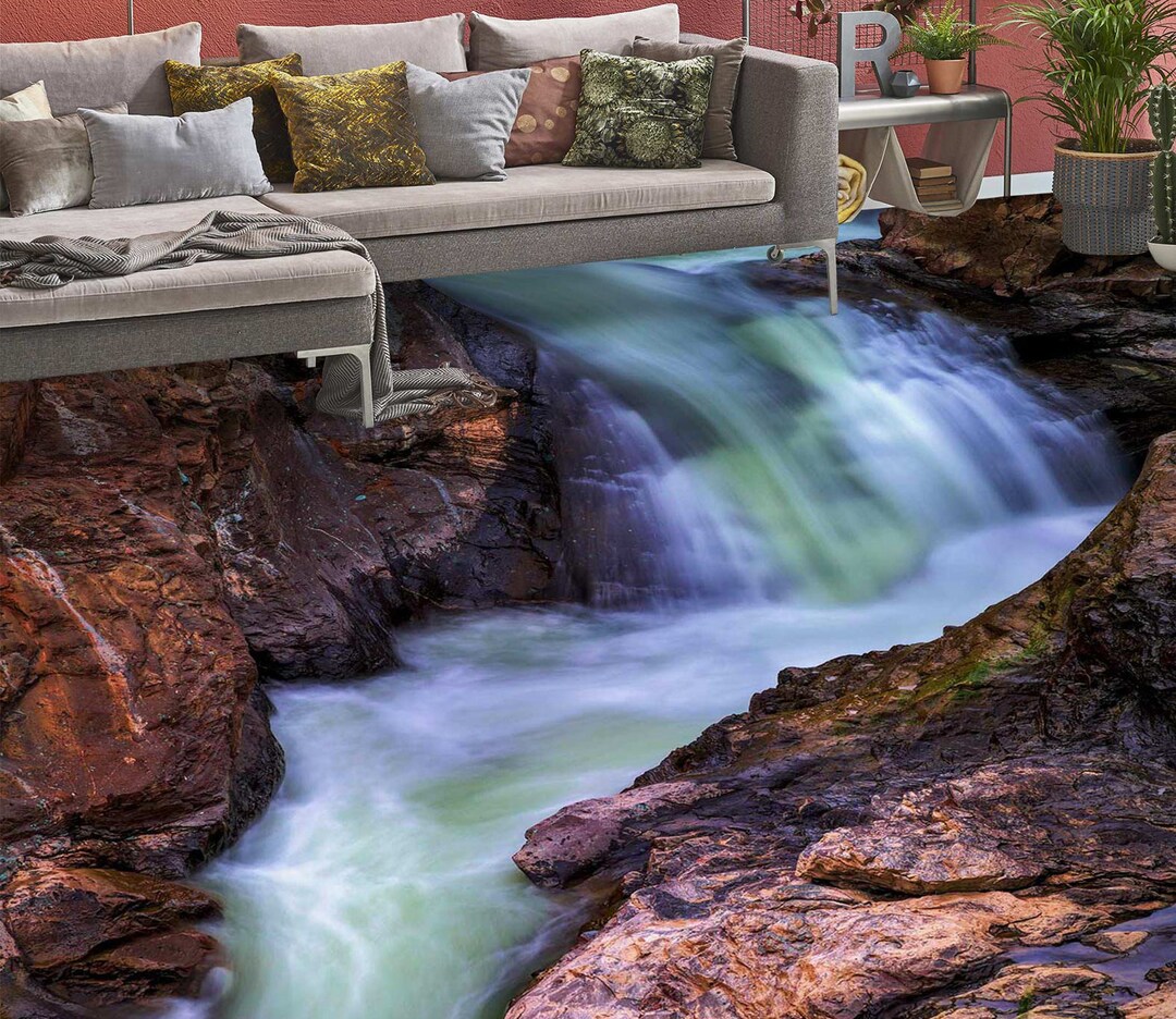 3D River Stones 5398 Floor Wallpaper Murals Self-adhesive Removable ...