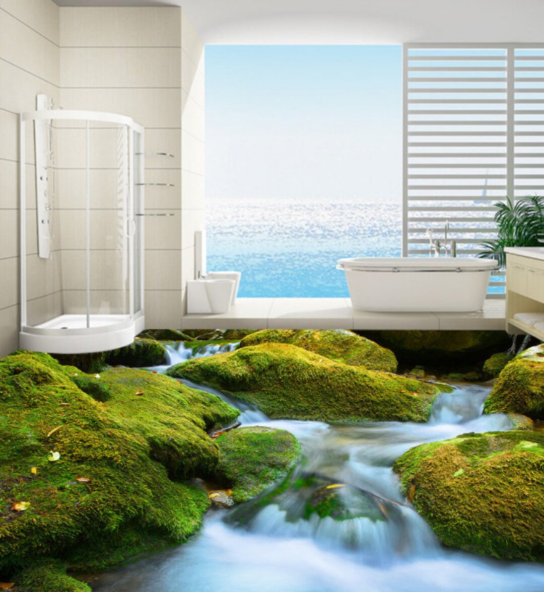 3D Moss River 696 Non Slip Rug Mat