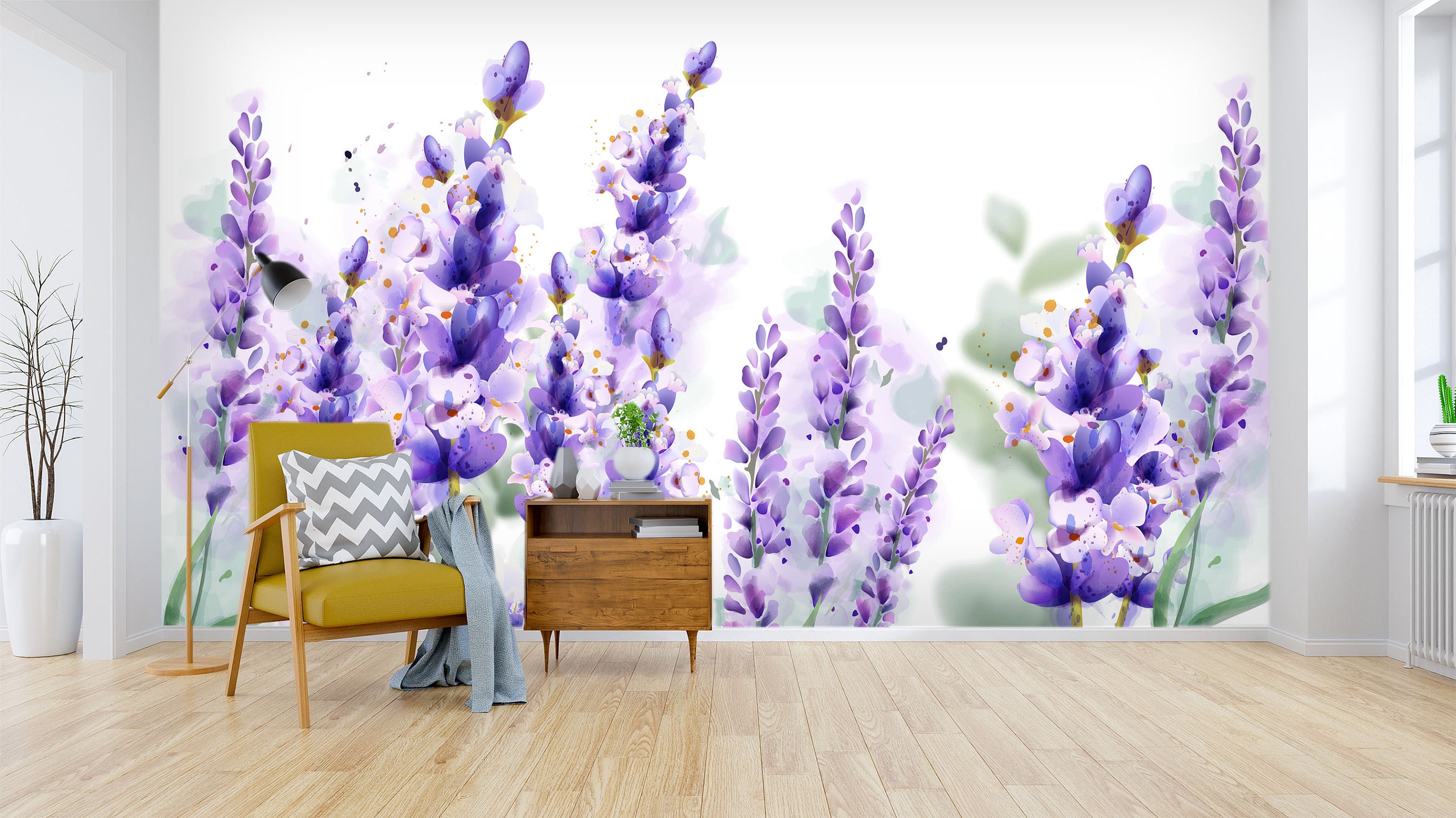 Romantic Lavender 6308 Wallpaper Mural Self Adhesive Peel and | Etsy
