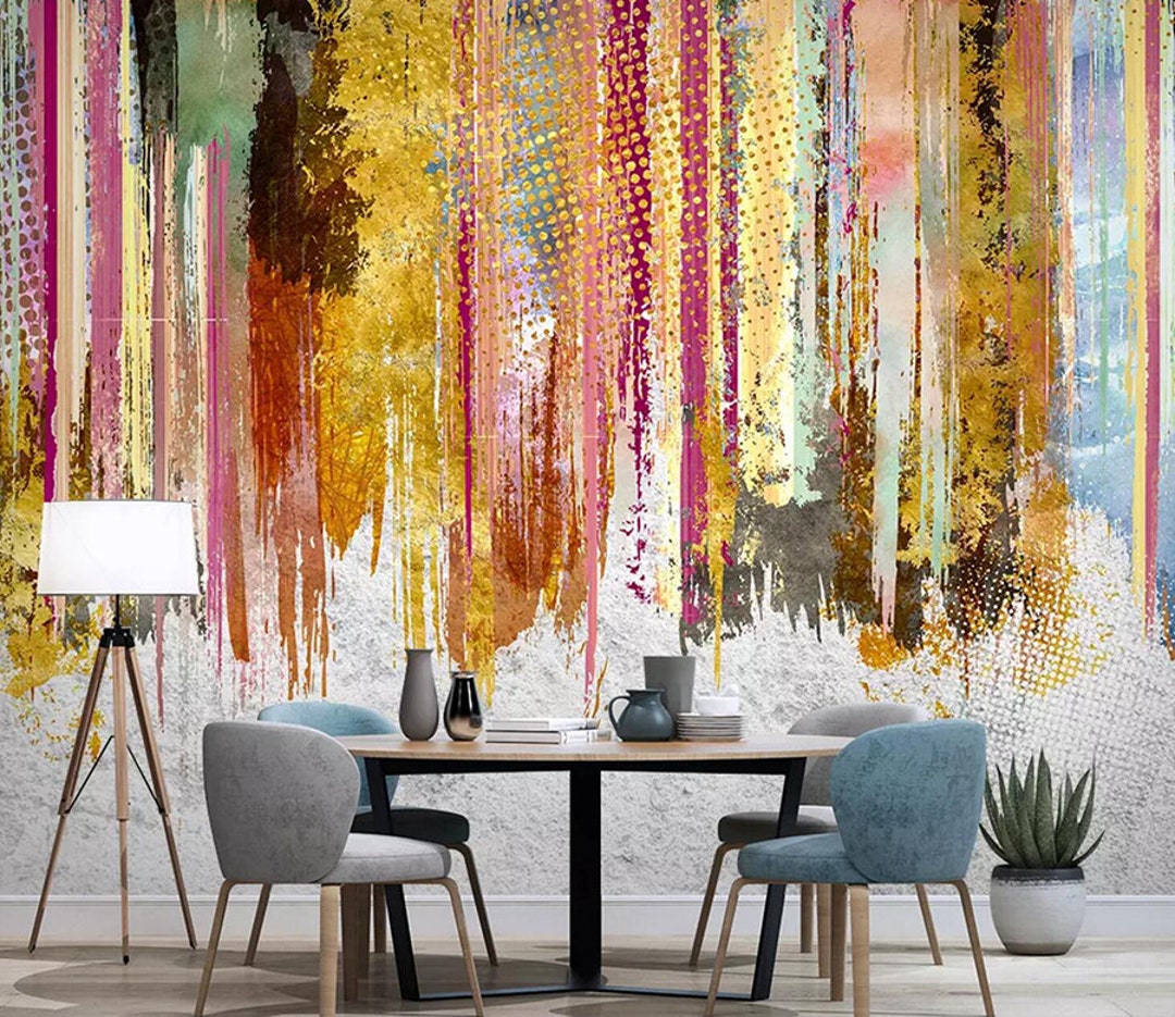 Yellow Pattern 2746 Wallpaper Mural Self Adhesive Peel and Etsy