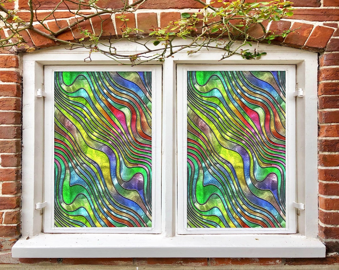 3D Bend Pattern W1749 Window Film Print Sticker Cling Stained Glass ...