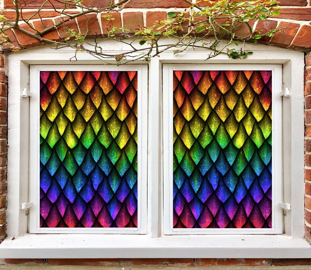 3D Retro Nice Colors W6451 Window Film Print Sticker Cling Stained ...