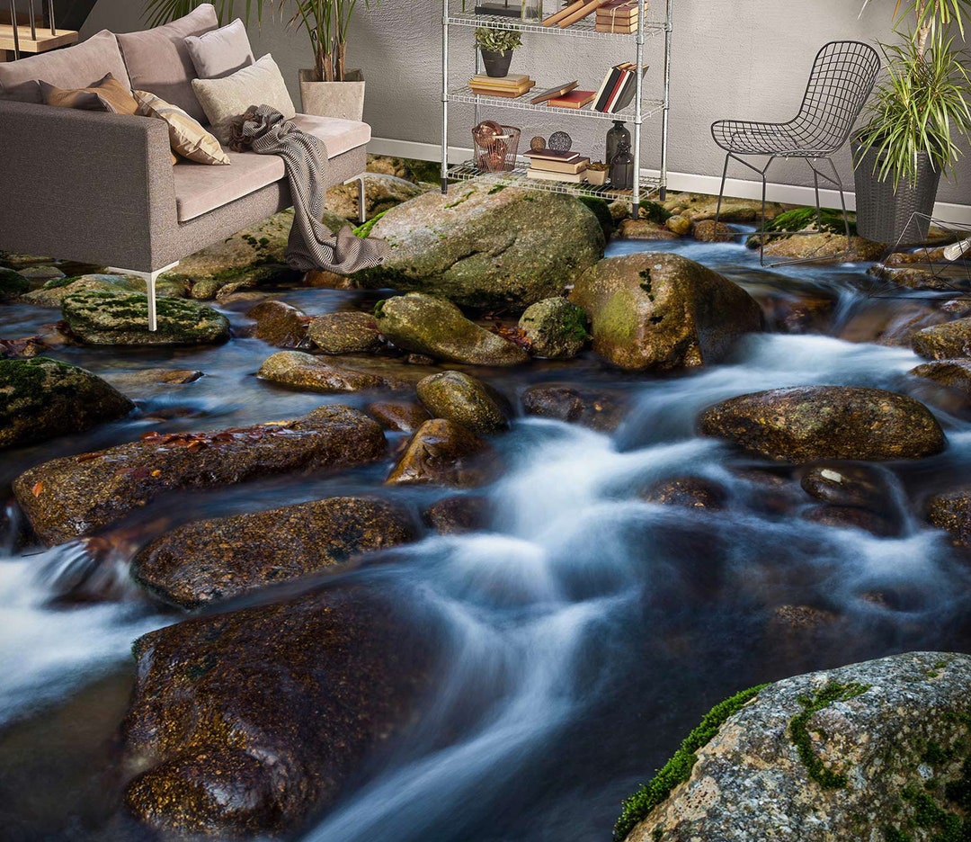3D Stone River 3796 Floor Wallpaper Murals Self-adhesive Removable ...