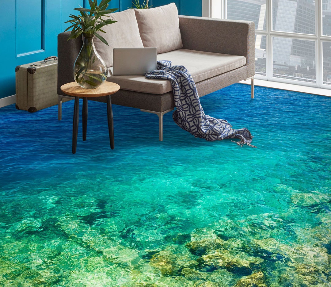 3D Blue Lake 3995 Floor Wallpaper Murals Self-adhesive Removable ...
