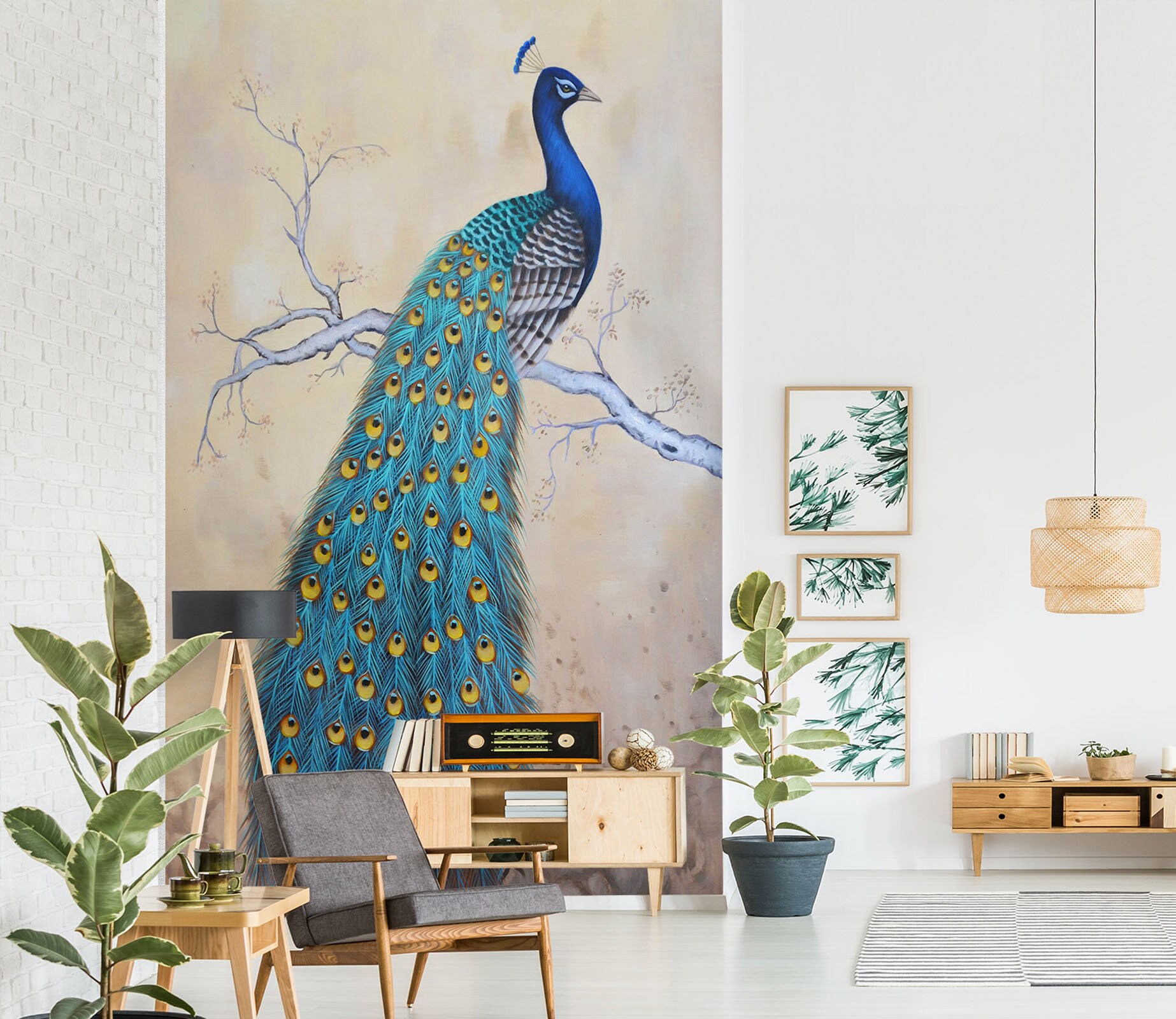 Branch Peacock 1724 Wallpaper Mural Self Adhesive Peel and Etsy Australia