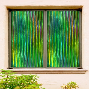 3D Green Pattern W2701 Window Film Print Sticker Cling Stained Glass Xmas Window Decor UV Heat Control Glass Privacy Window Film Rose