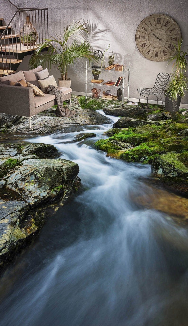3D River Stones 1089 Floor Wallpaper Murals Self-adhesive Removable ...
