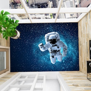 3D Cielo stellato Astronauta 2890 Carta da parati per pavimenti Murales Autoadesiva Rimovibile Cucina Bagno Pavimento Tappetino impermeabile Tappetino Stampa epossidica 2024
