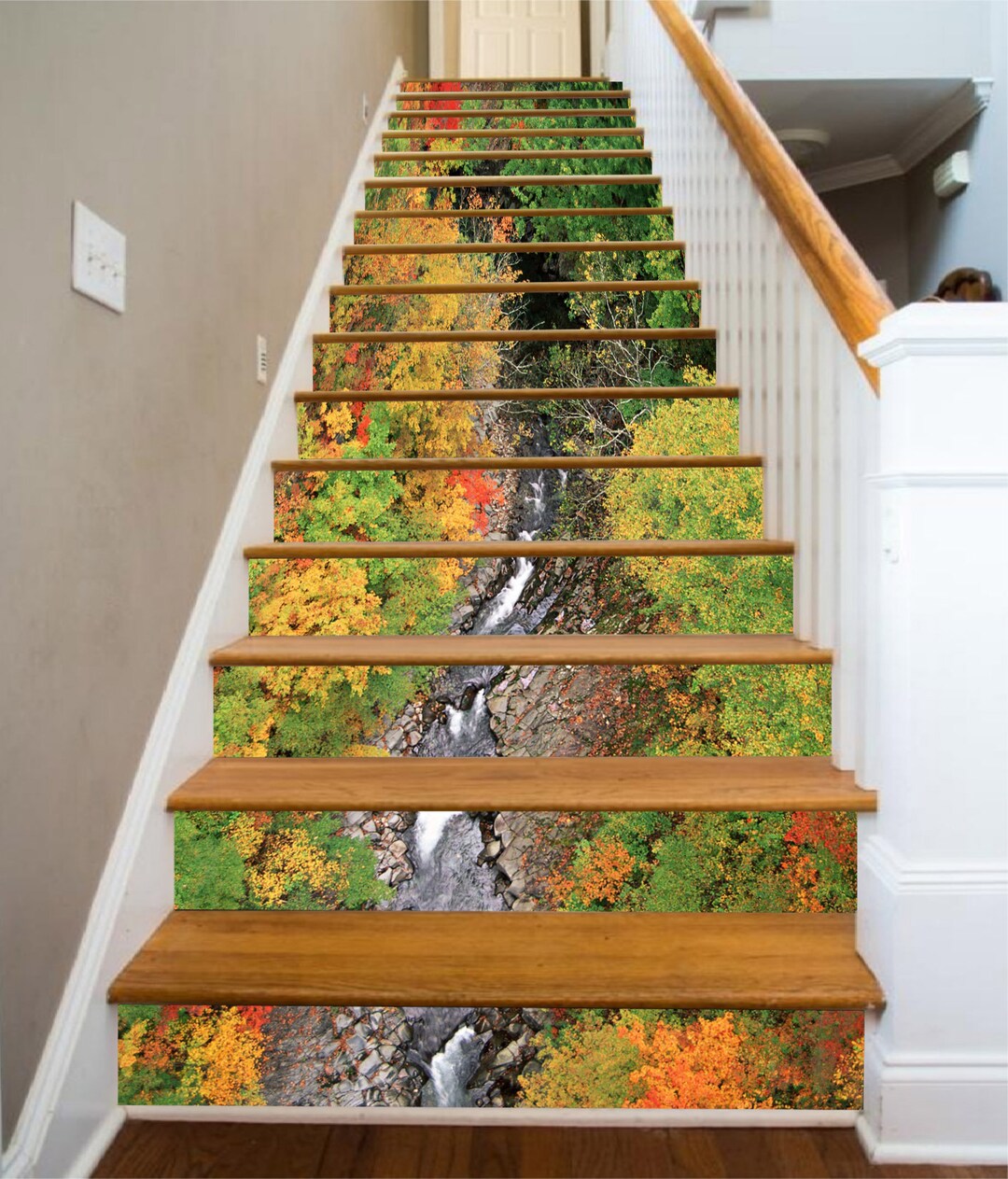 3D Autumn Landscape S1263 Pattern Tile Marble Stair Risers Decoration ...
