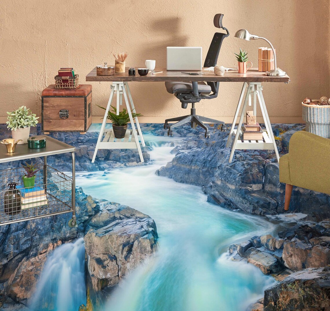3D River Stones 5341 Floor Wallpaper Murals Self-adhesive Removable ...