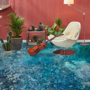 3D Stone Lake 1356 Floor Wallpaper Murals Self-adhesive Removable ...